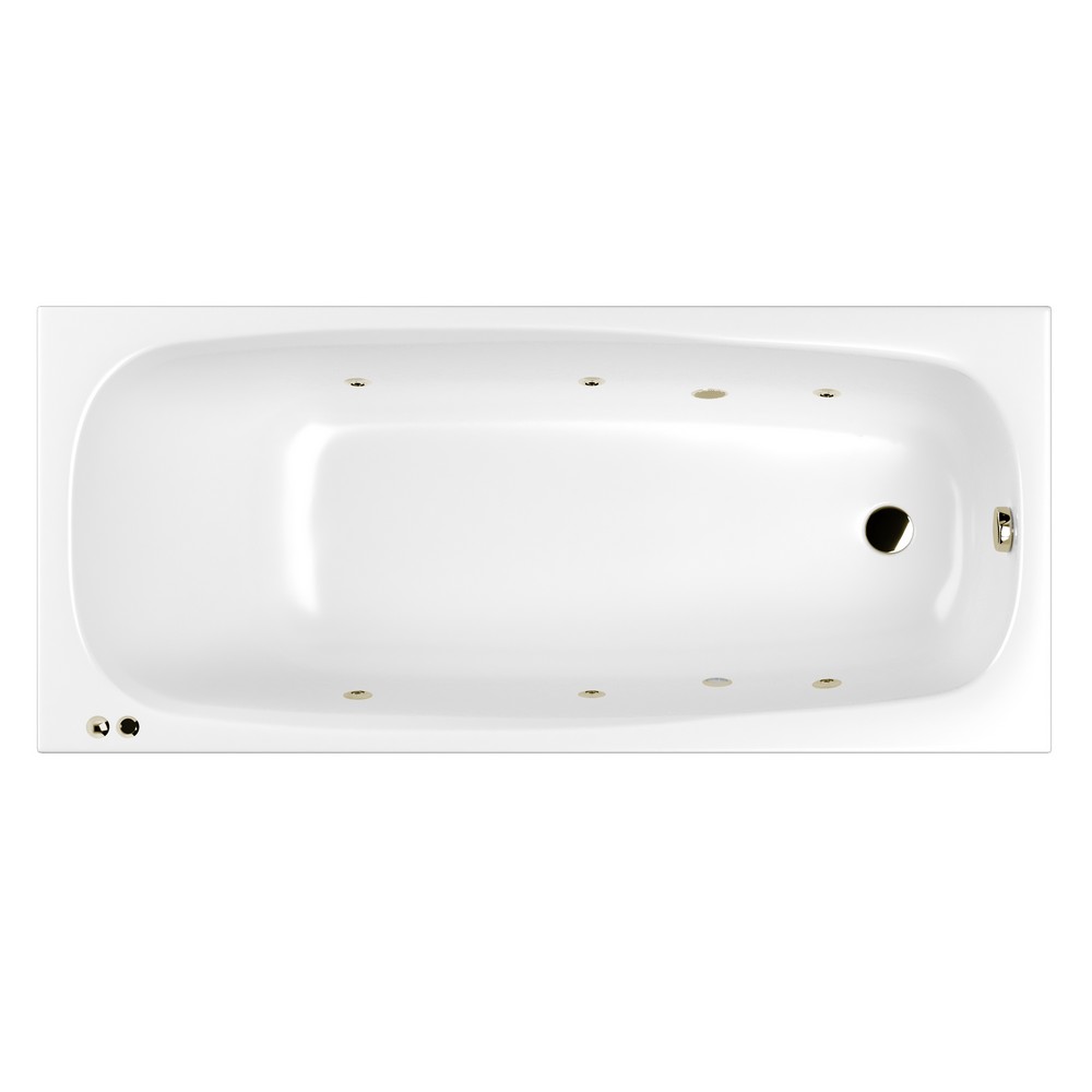 Ванна акриловая WHITECROSS Layla Soft 180x80 с гидромассажем белый - бронза 0102.180080.100.SOFT.BR - 0