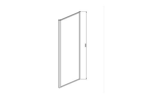 AQ ARI WA 08020BL Неподвижная душевая стенка 800x2000, для комбинации с дверью, профиль черный, стекло прозрачное - 3