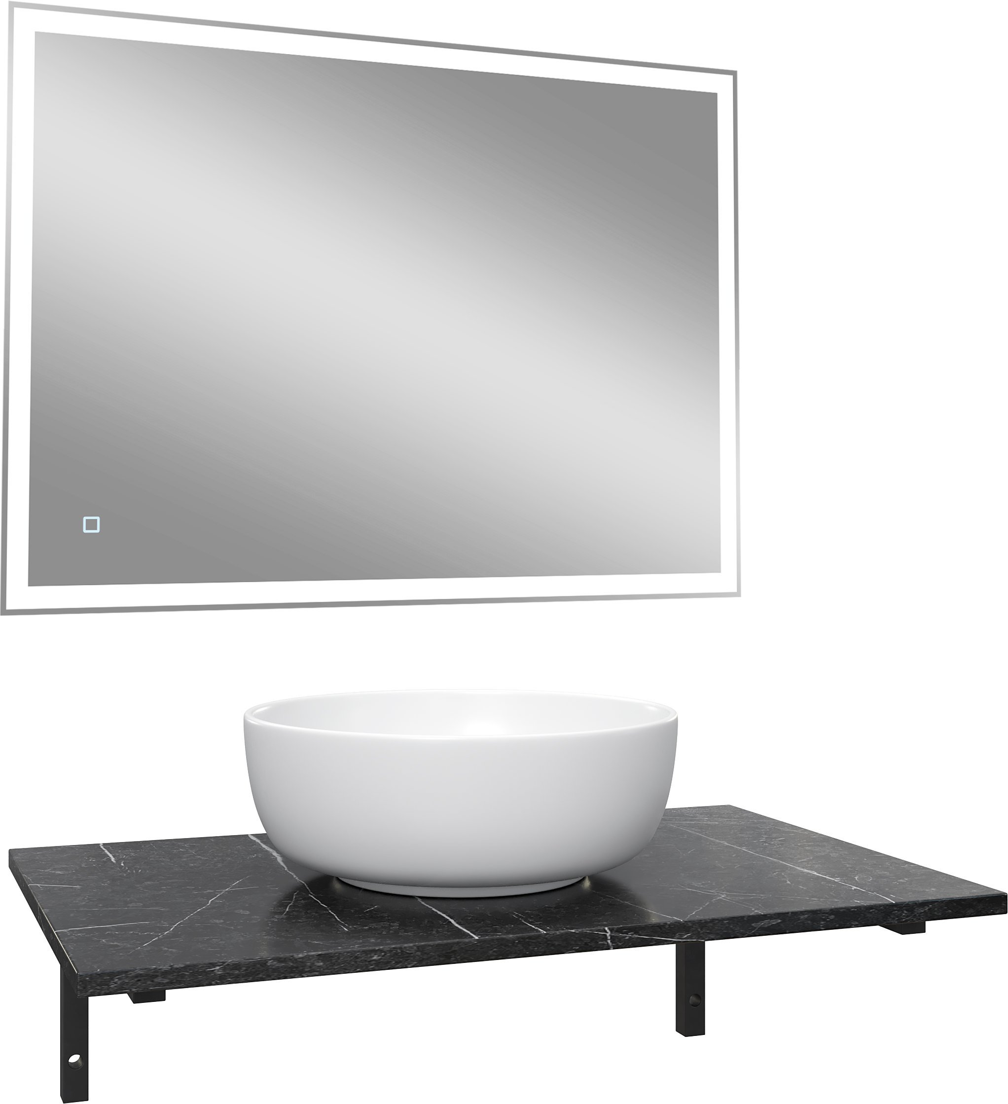 Мебель для ванной DIWO Элиста 80 чёрный мрамор, с раковиной Moduo 40 RING 555116 - 3