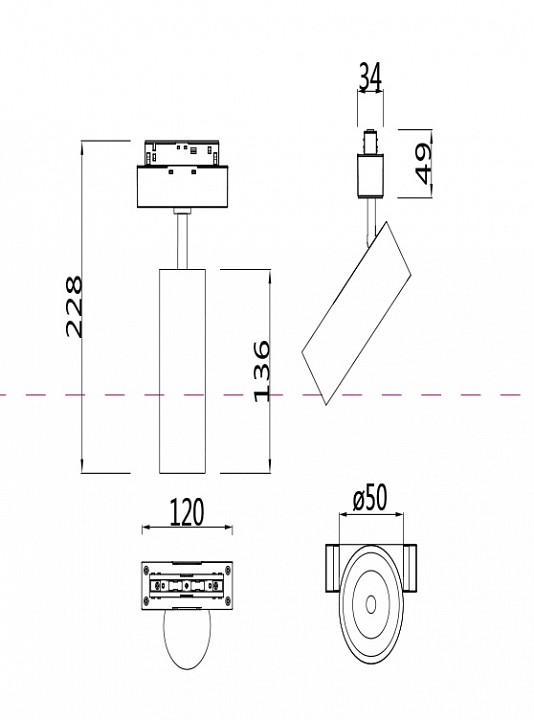 Трековый светодиодный светильник для магнитного шинопровода Maytoni Technical Focus Led TR019-2-10W3K-W - 1