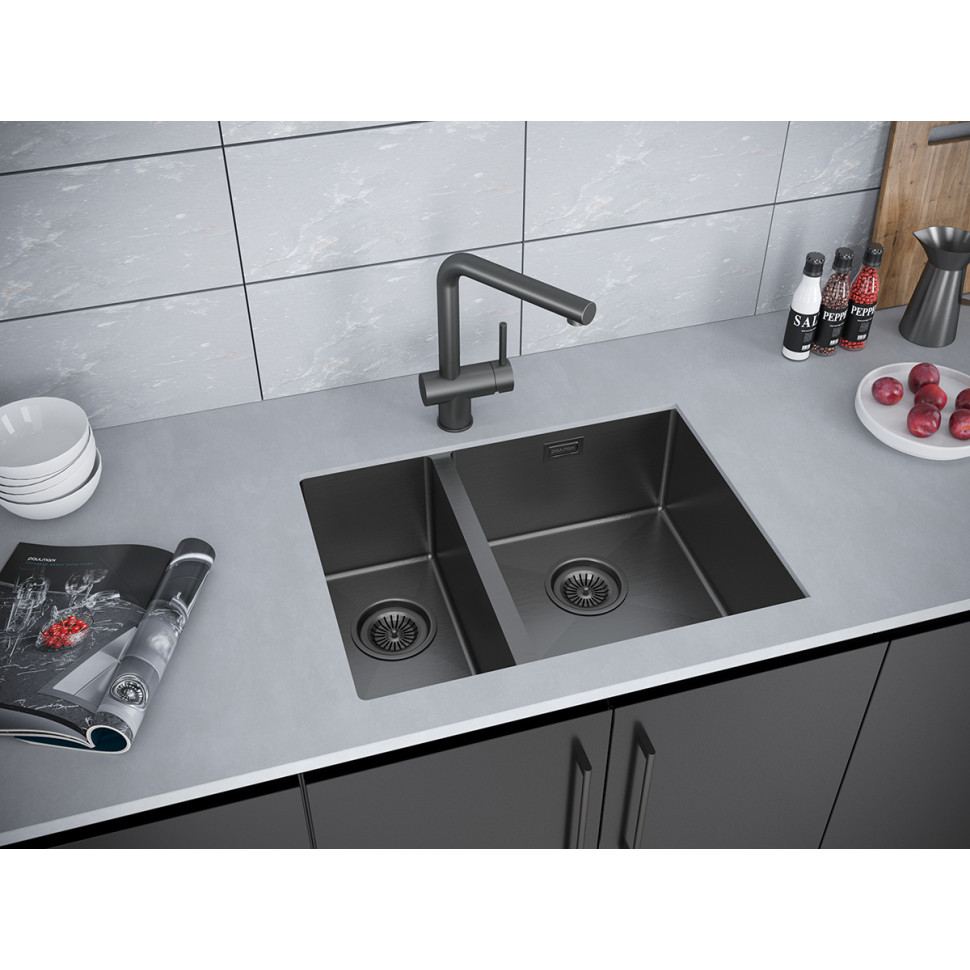 Кухонная мойка Paulmark Annex 60 R темный хром PM545944-GMR - 3