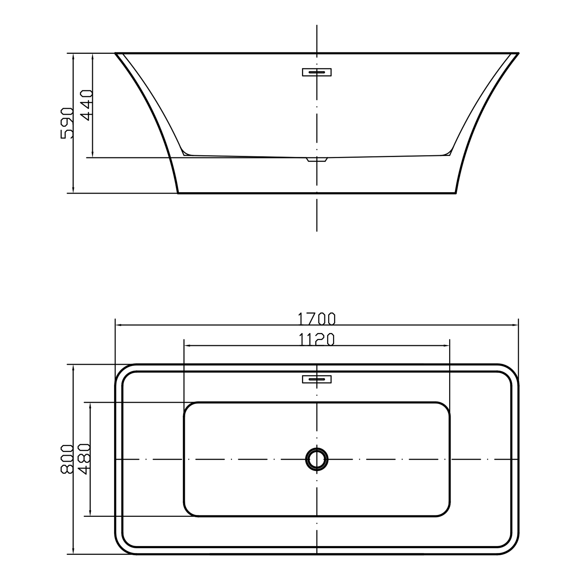 Swedbe Vita ванна отдельностоящая акриловая (1700 мм) 8833 - 3