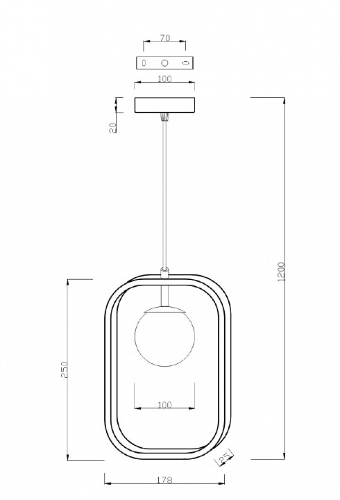 Подвесной светильник Maytoni Avola MOD431-PL-01-WG - 7