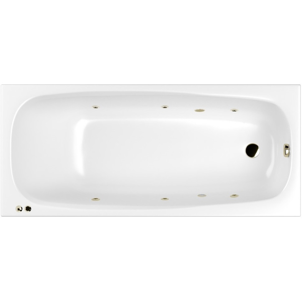 Ванна акриловая WHITECROSS Layla Slim Soft 180x80 с гидромассажем белый - бронза 0122.180080.100.SOFT.BR - 0