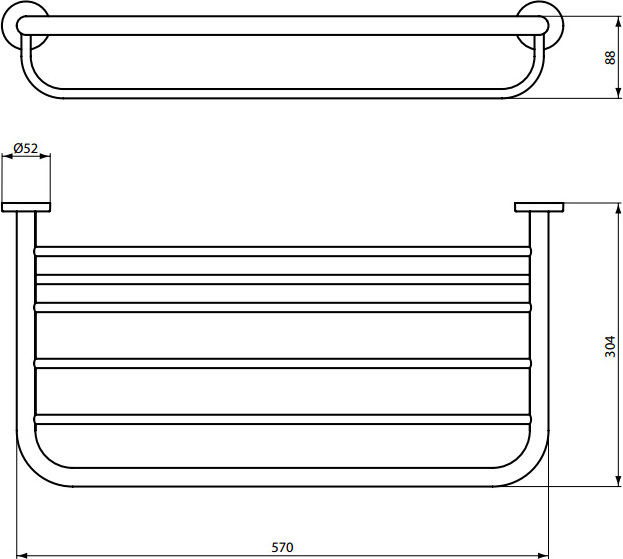 Полка Ideal Standard IOM для полотенец 60 см A9106AA - 1