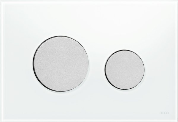 Кнопка смыва TECE Loop 9240659 белое стекло, кнопка матовый хром - 0