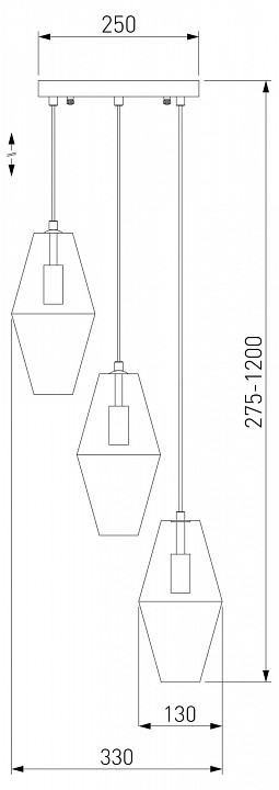 Подвесной светильник Eurosvet Prism 50236/3 прозрачный - 1