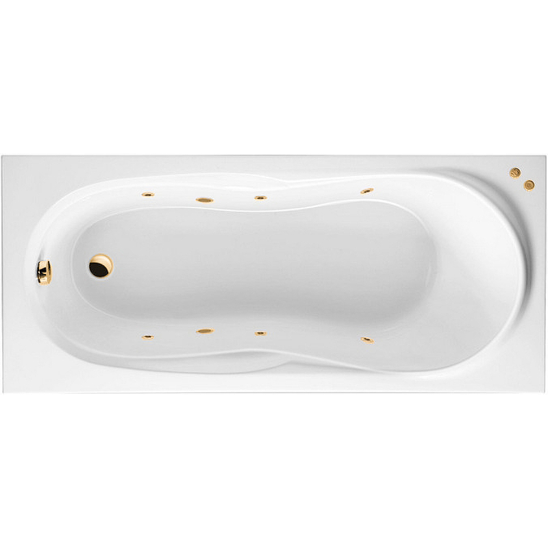 Акриловая ванна Excellent Sekwana 170х75 белая золото с гидромассажем WAEX.SEK17.SOFT.GL - 0