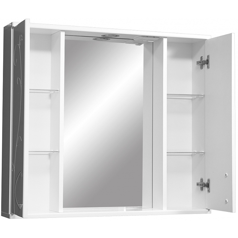 Зеркало-шкаф Stella Polar Фантазия 80 с подсветкой белый SP-00000226 - 1