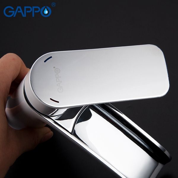Смеситель для раковины Gappo хром белый G1048-8 - 5