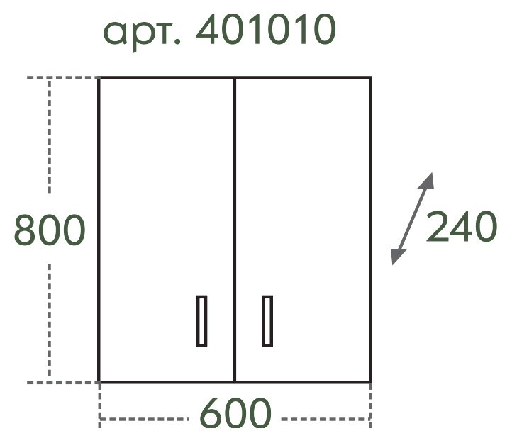 Шкаф СанТа Стандарт ПШ 60х80 2 двери 401010 - 2