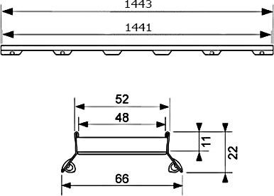Решетка TECE TECEdrainline Plate II 6 015 72 150 см под плитку 601572 - 3