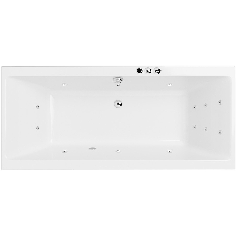 Акриловая ванна Excellent Pryzmat Slim 160x75 белая с гидромассажем WAEX.PRY16S.SMART.CR - 0