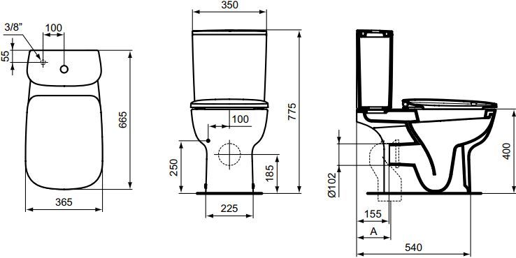 Чаша для унитаза-компакта Ideal Standard Esedra T283401 - 2