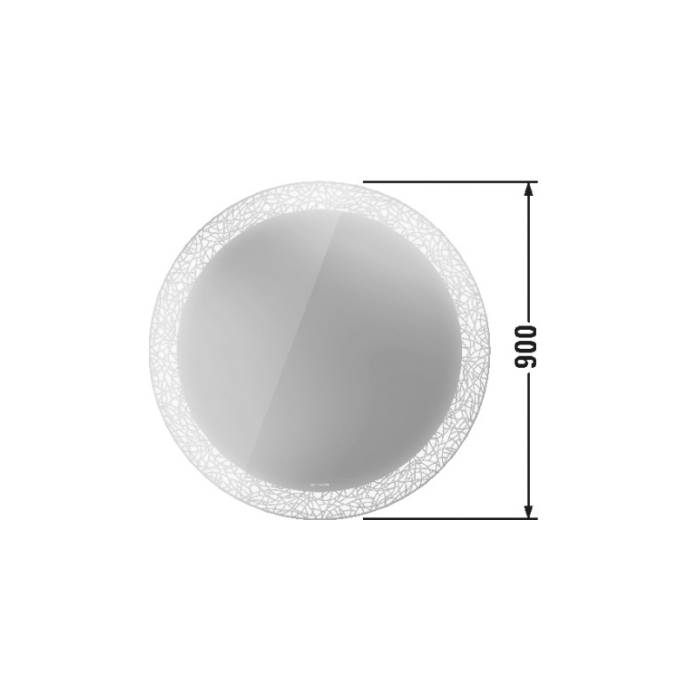 DURAVIT (Happy D.2 Plus) Зеркало круглое 900 x 47 мм, с подсветкой, декор 