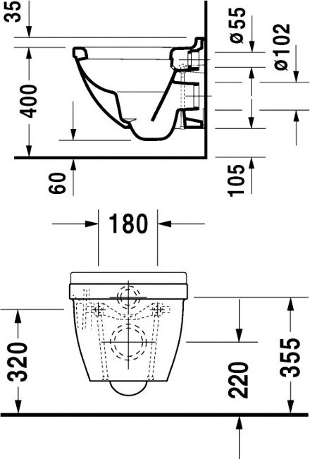 Унитаз подвесной Duravit Starck 3 с крышкой, белый (2227090000) - 2