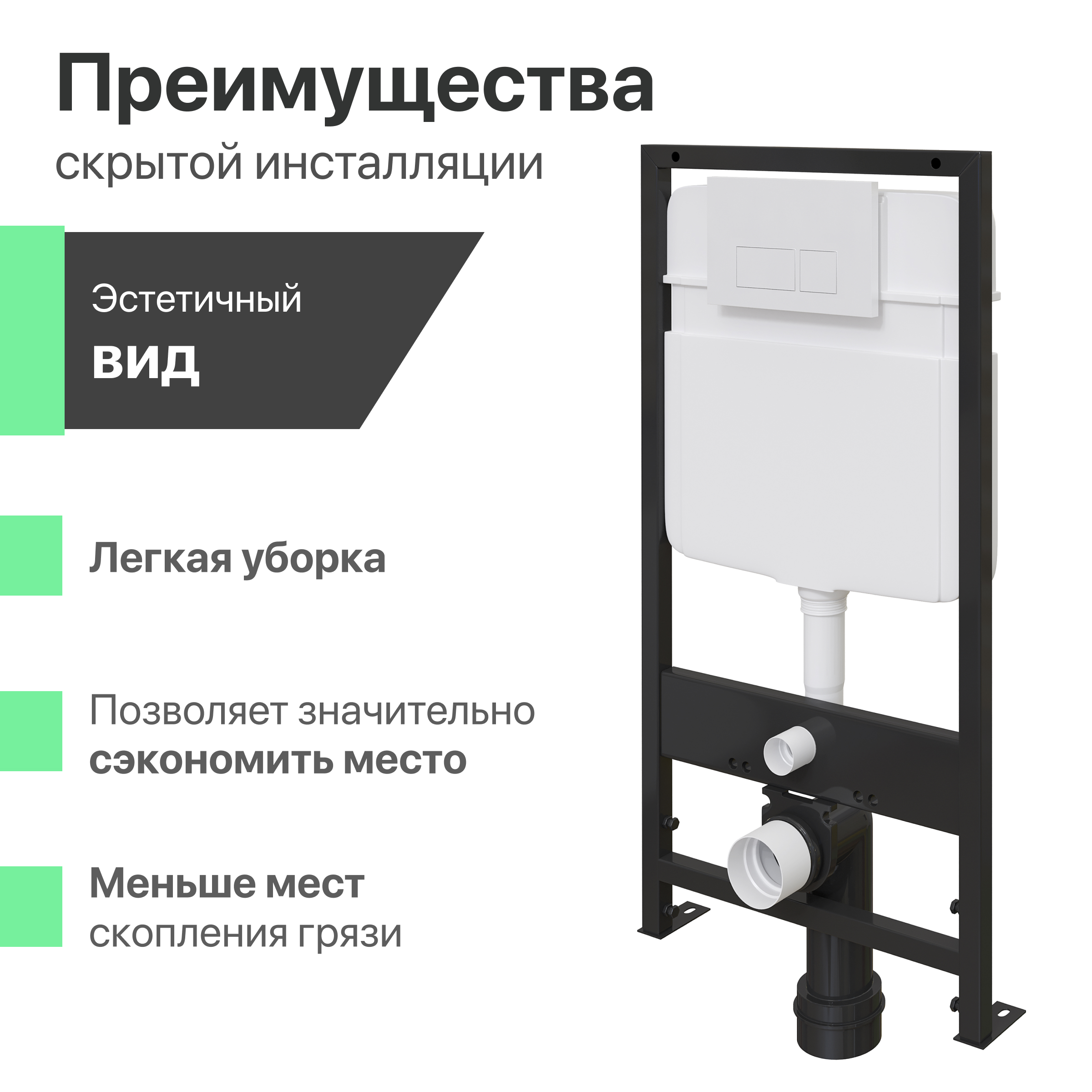 Комплект Унитаз подвесной STWORKI Монтре SETK3204-2616 безободковый, с микролифтом + Система инсталляции для унитазов EWRIKA ProLT 0026-2020 с белой кнопкой смыва 559958 - 9