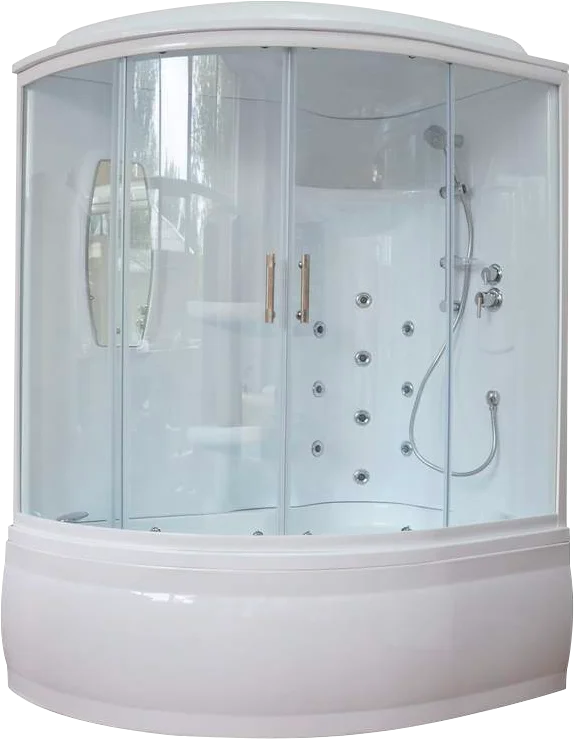 Душевая кабина Royal Bath 140х95 правая белая стекло прозрачное с гидромассажем RB140ALP-T-R - 0