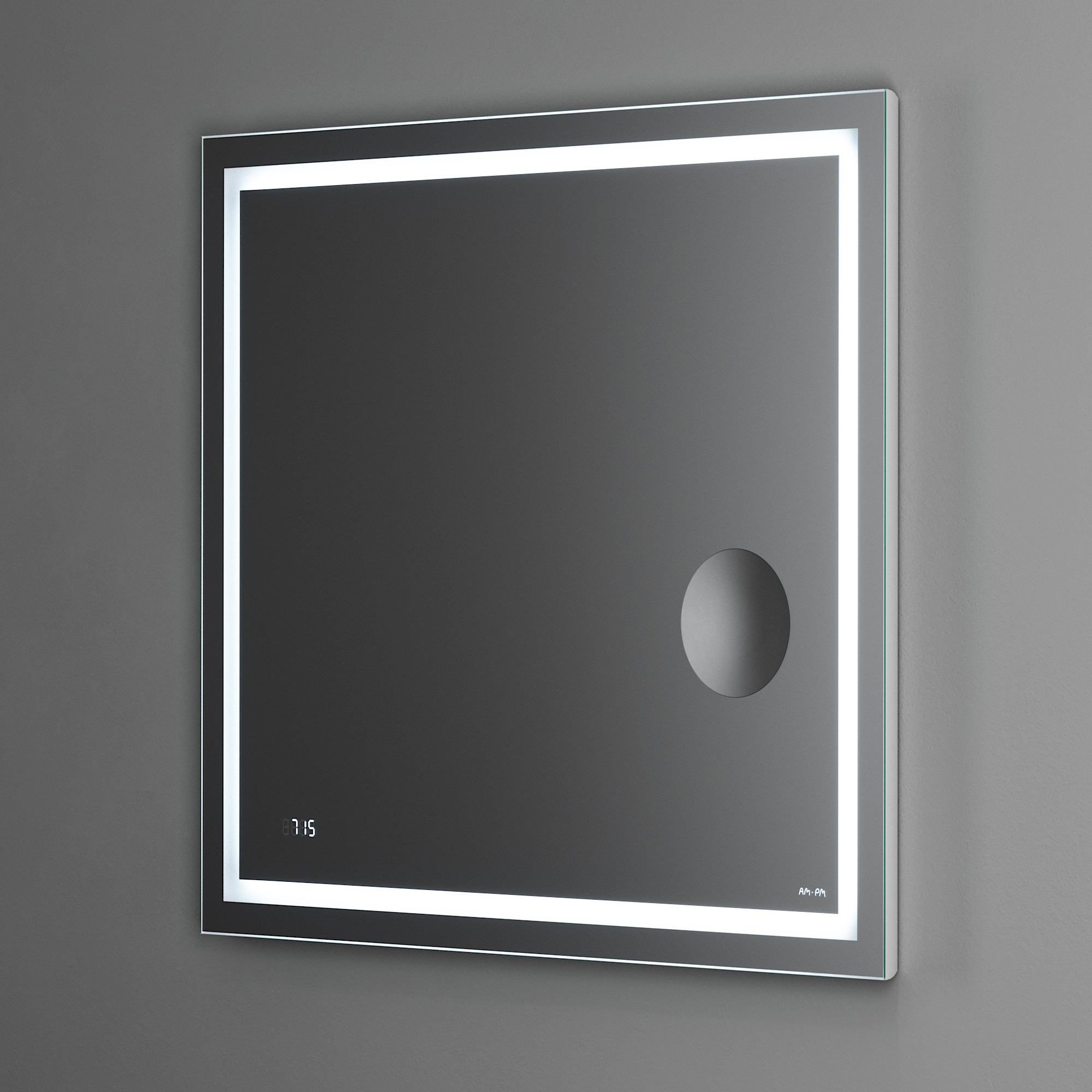 Зеркало AM.PM Gem 80 с LED-подсветкой, часами и косметическим зеркалом M91AMOX0803WG - 3