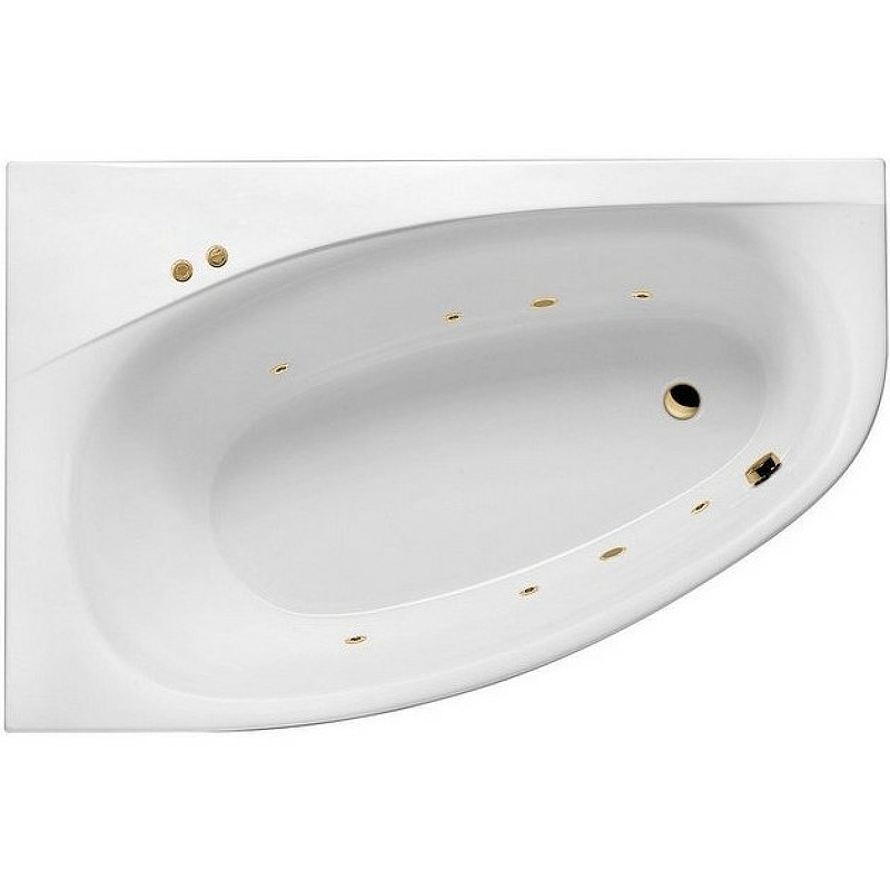 Акриловая ванна Excellent Kameleon 170x110 белая золото левая с гидромассажем WAEX.KML17.SOFT.GL - 0