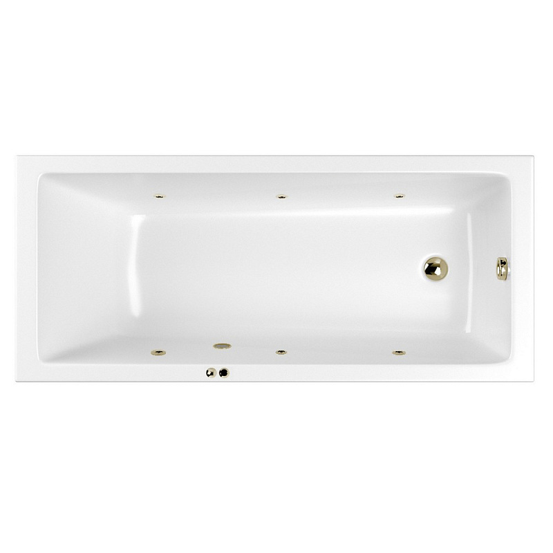 Акриловая ванна Whitecross Wave 180x80 белая бронза с гидромассажем 0101.180080.100.SOFT.BR - 0