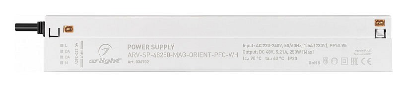Блок питания Arlight ARV-SP-48250-Mag-Orient-PFC-WH 48V 250W IP20 5.21A 036702 - 0