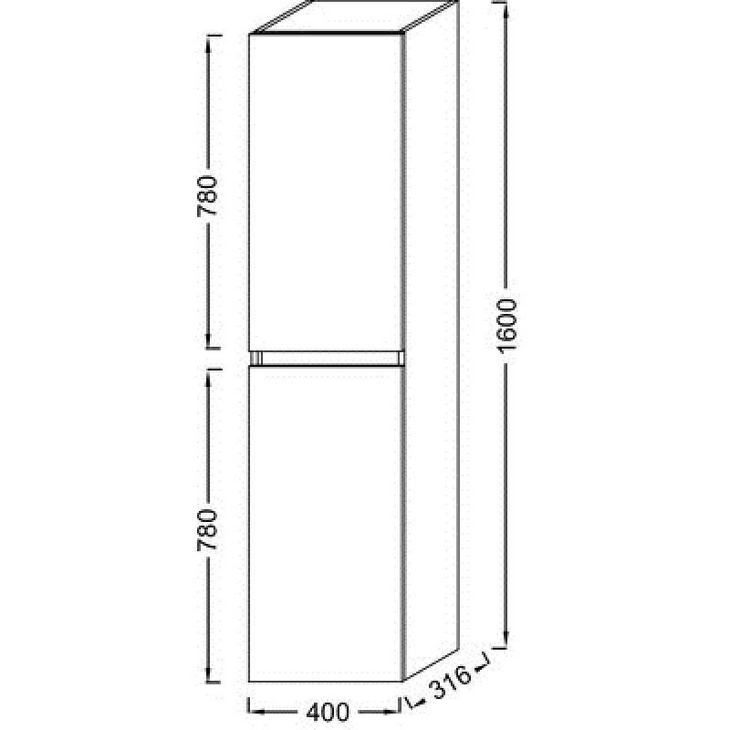 EB2385-E75 Tolbiac Подвесной пенал 40см, 2 реверсивных дверцы, цвет Дуб Давос натуральный - 1