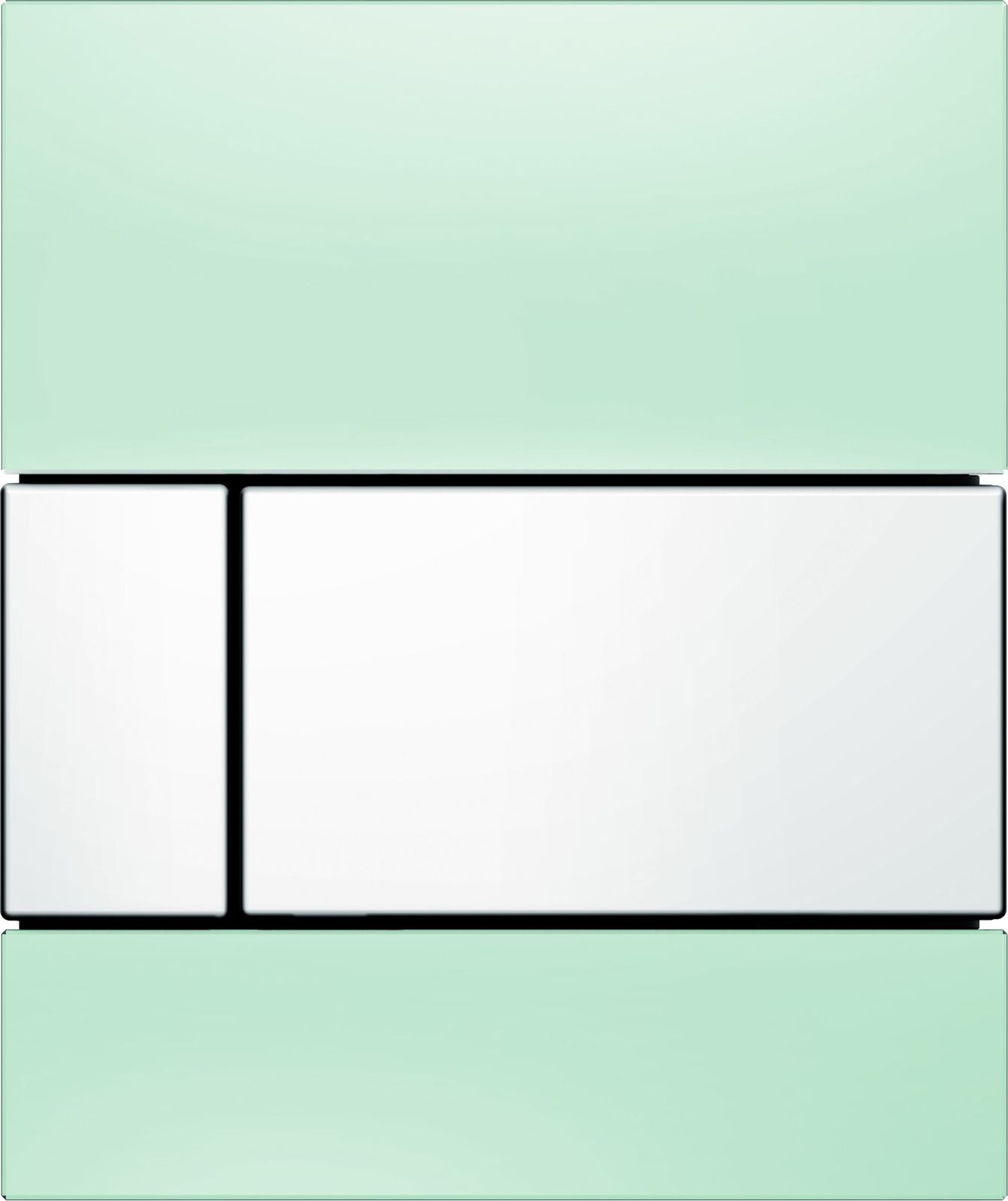 Кнопка смыва TECE Square Urinal 9242803 зеленое стекло, кнопка белая - 0