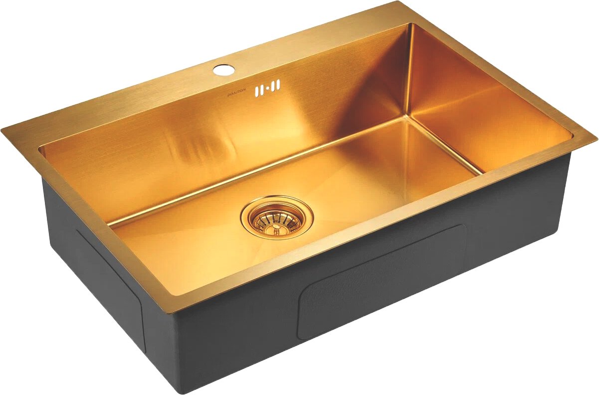 Мойка кухонная Paulmark Vast 75 брашированное золото PM217551-BG - 2