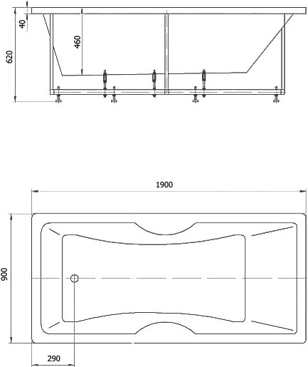 Акриловая ванна Акватек Феникс 190 слив слева, с фронтальным экраном FEN190-0000078 - 4