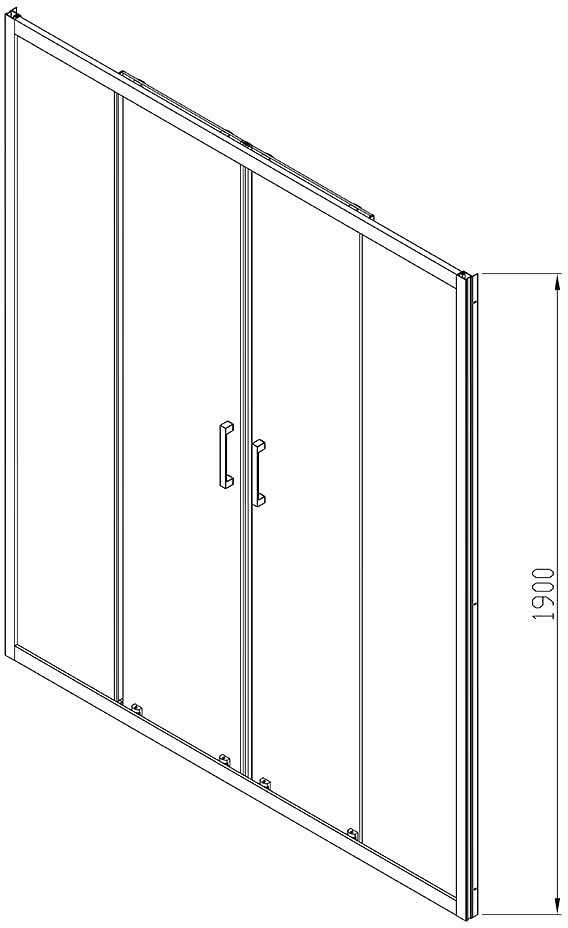 Душевая дверь в нишу Vincea Alpha VDS-3AL2160MT 160 см, стекло текстурное, хром - 2