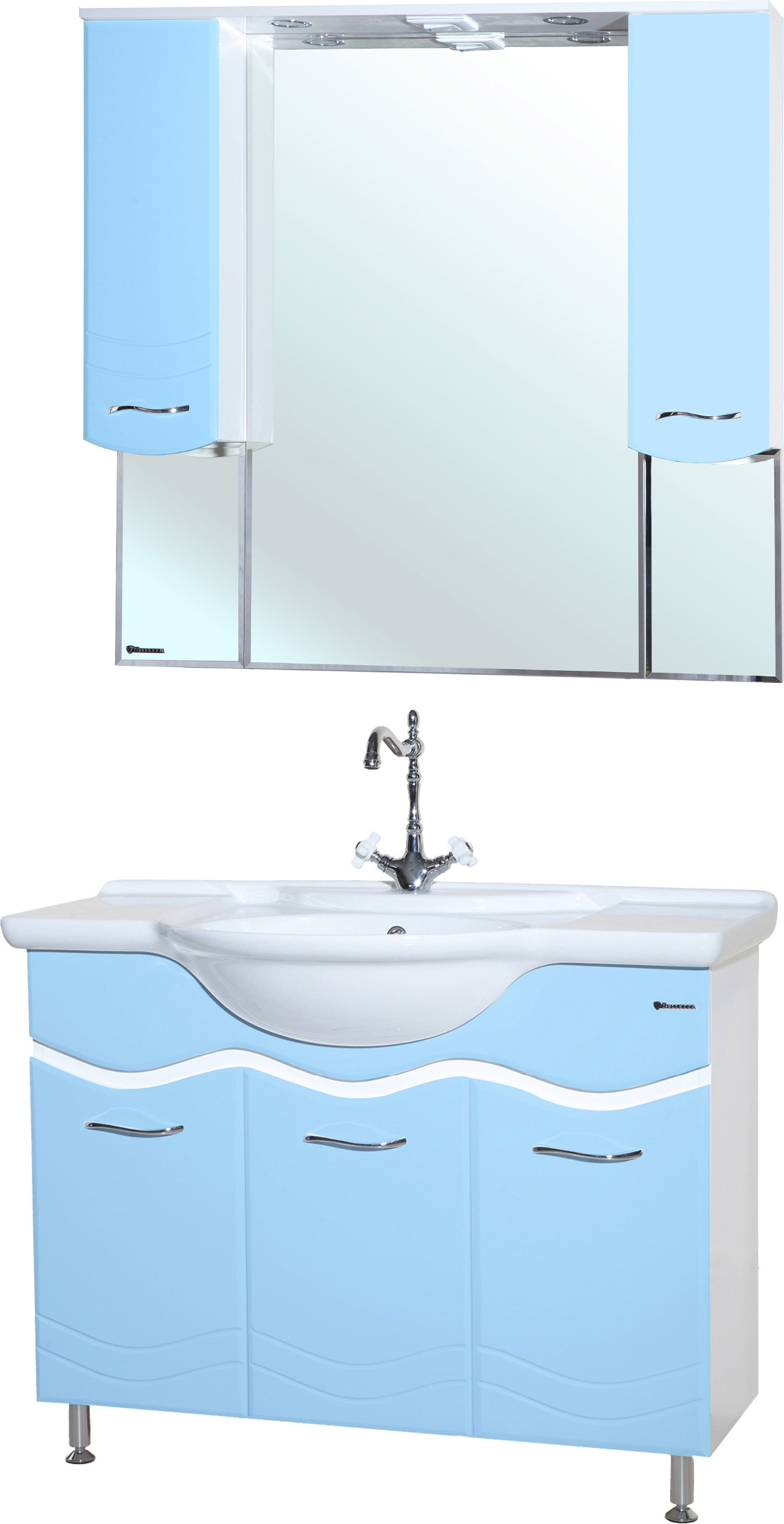 Мебель для ванной Bellezza Мари 105 белая/голубая - 0