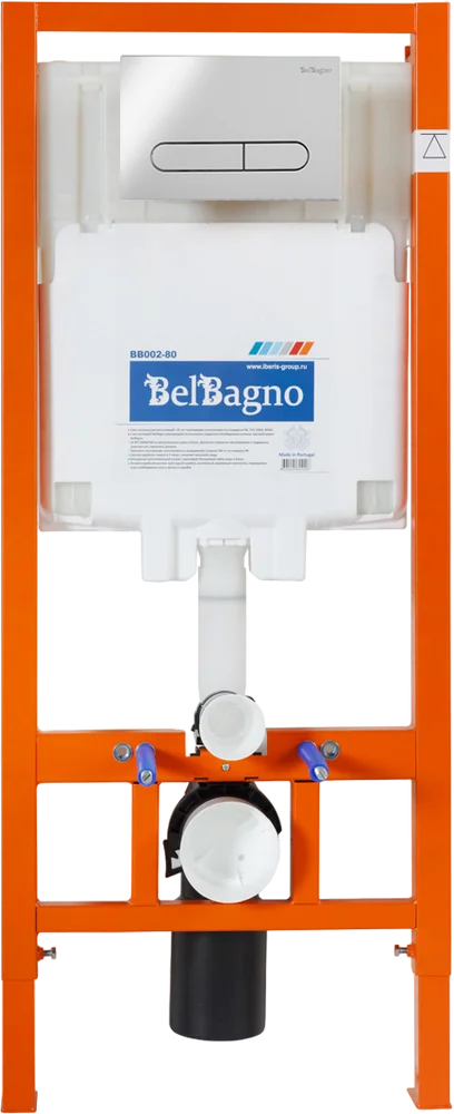 Комплект унитаза с инсталляцией BelBagno Acqua с сиденьем микролифт и кнопкой смыва хром глянцевый BB340CHR/BB2020SC/BB002-80/BB005-PR-CHROME - 1