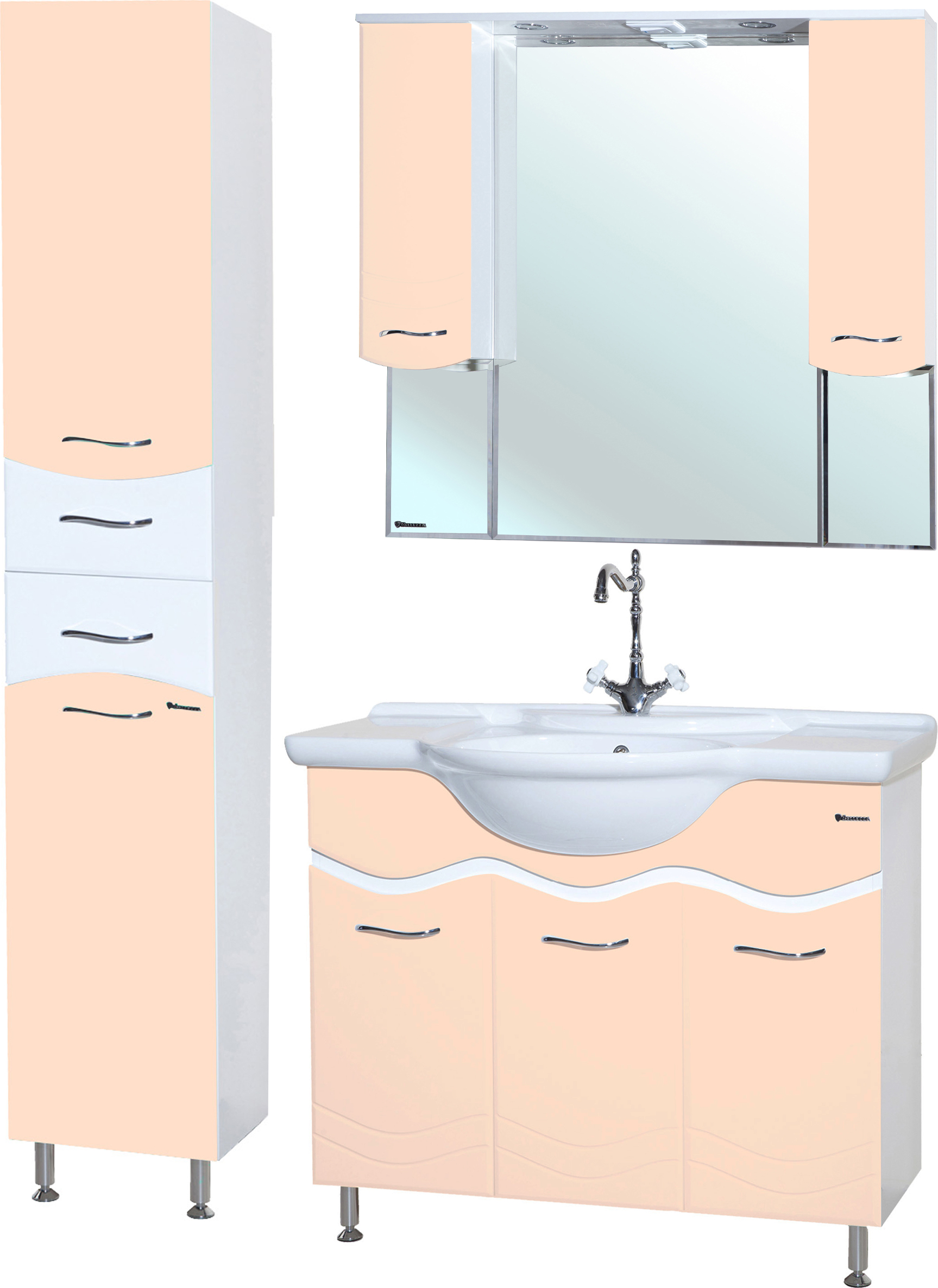 Мебель для ванной Bellezza Мари 105 белая/бежевая - 1
