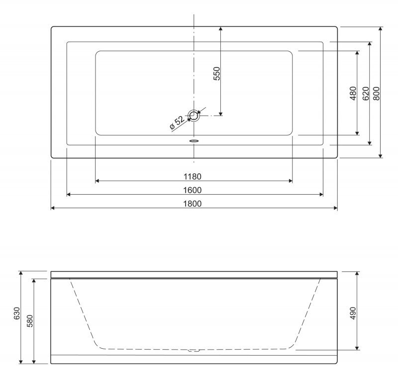 Передняя панель для акриловой ванны PLANE-200-SCR, 200x5x58 - 3