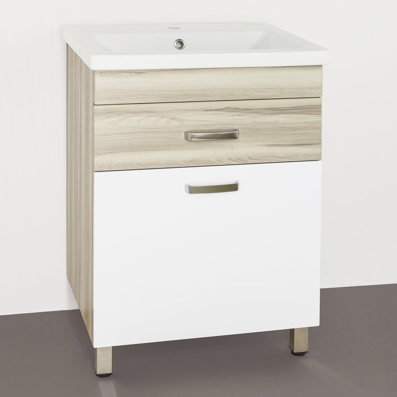Мебель для ванной Style Line Ориноко 60 с бельевой корзиной, белая, ориноко - 1