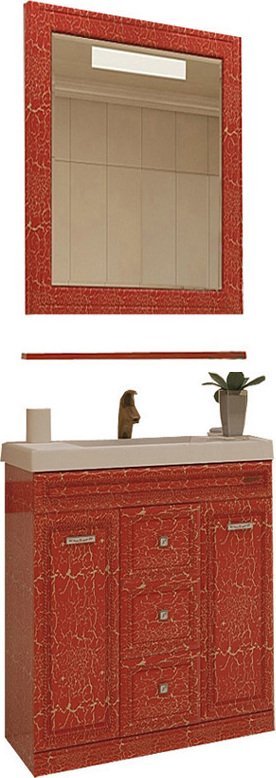 Мебель для ванной Misty Fresko 75 красная краколет - 0