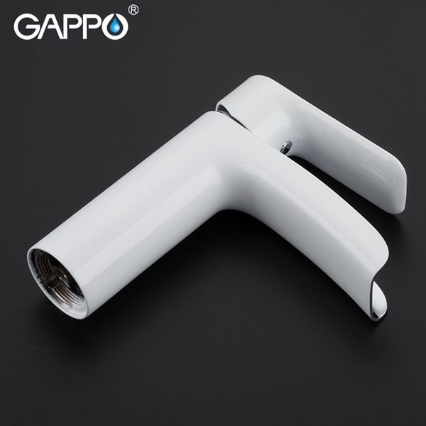 Смеситель для раковины Gappo хром белый G1048-8 - 4
