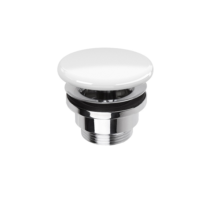 SIMAS Донный клапан, клик-клак, с керамической крышкой, цвет белый глянцевый PLCE bi - 0