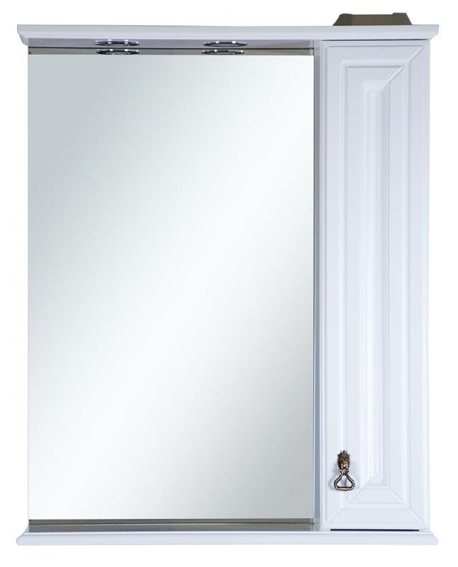 Лувр - 75 Зеркало со шкафчиком, прав., белое П-Лвр03075-012П - 0