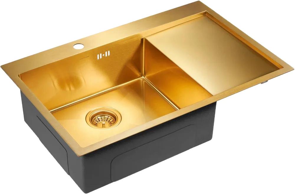 Мойка кухонная Paulmark Atlan 78 L брашированное золото PM217851-BGL - 2