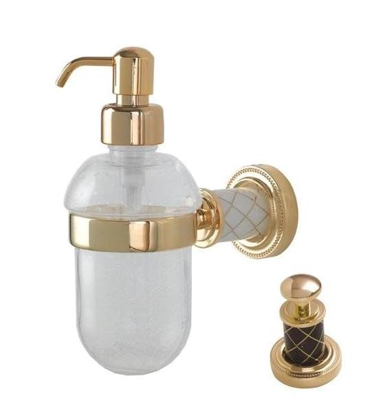 Дозатор для жидкого мыла настенный Boheme Murano золото с коричневым 10912-CH-G - 0