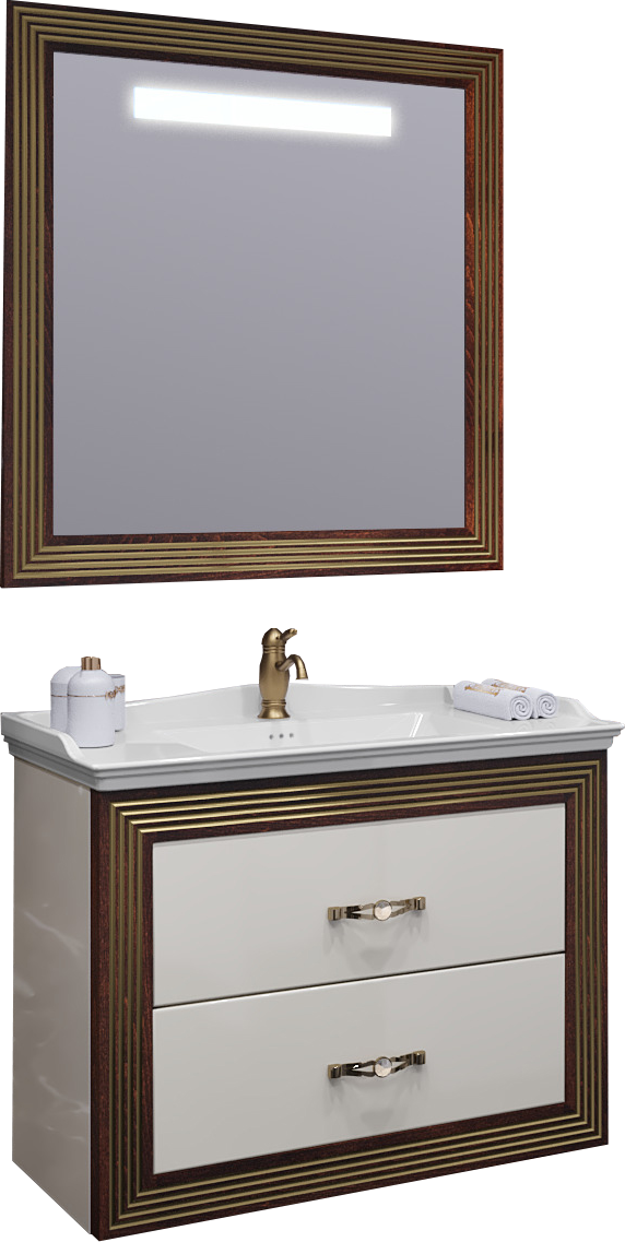Мебель для ванной Opadiris Карат 80 золотая патина - 6