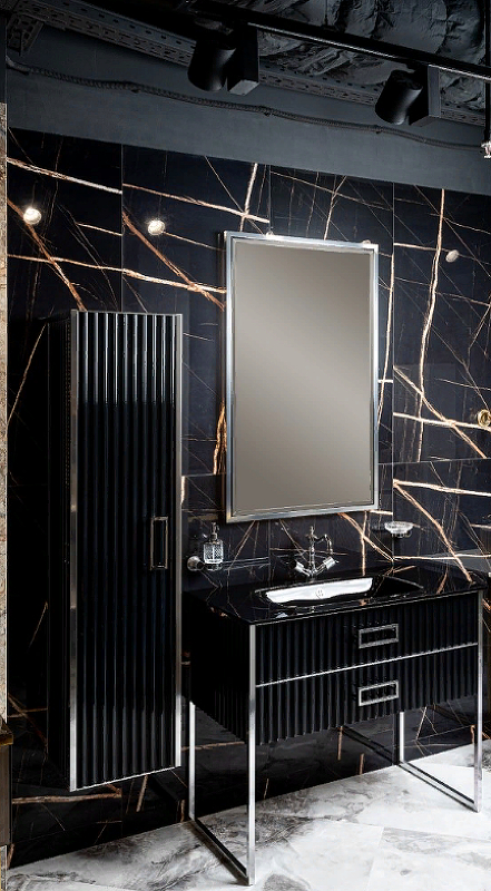 Зеркало Armadi Art Monaco 70х110 с подсветкой черный - хром 566-BCR - 1