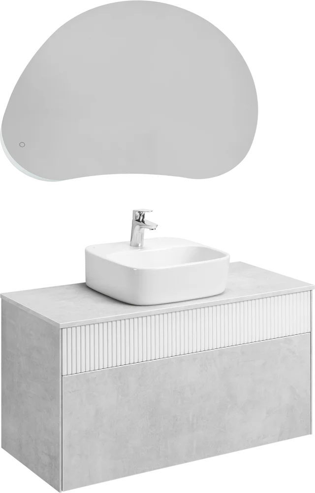 Комплект мебели Aquaton Марбл 100 белый-серый - 3