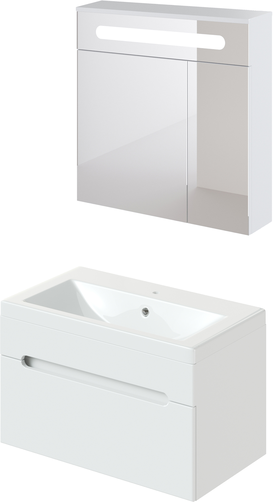 Мебель для ванной DIWO Коломна 80, подвесная, белая, российская (гарнитур, мебель) 462695 - 5