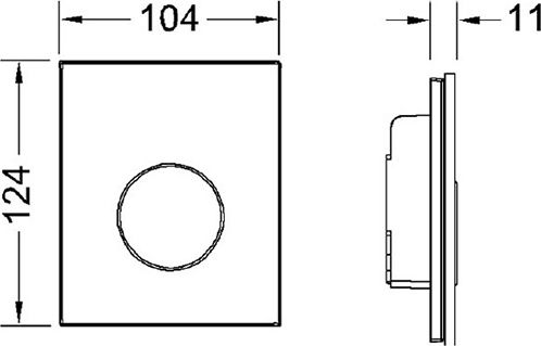 Кнопка смыва TECE Loop Urinal 9242654 черное стекло, кнопка белая - 1