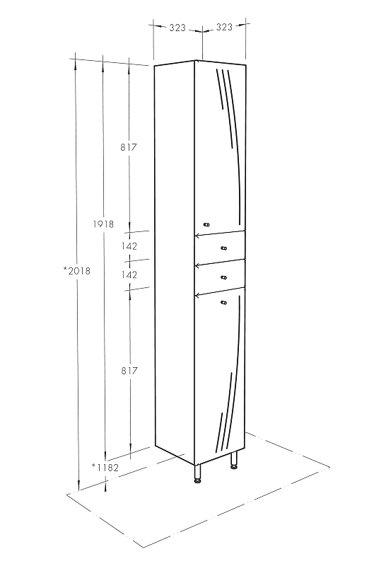 Шкаф-пенал Aquaton Минима М 32 R с бельевой корзиной белый 1A132303MN01R - 4