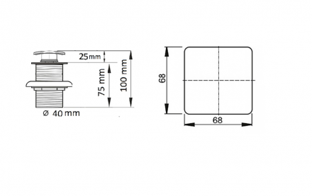 Донный клапан для раковины Ceramalux хром  RD006 - 1