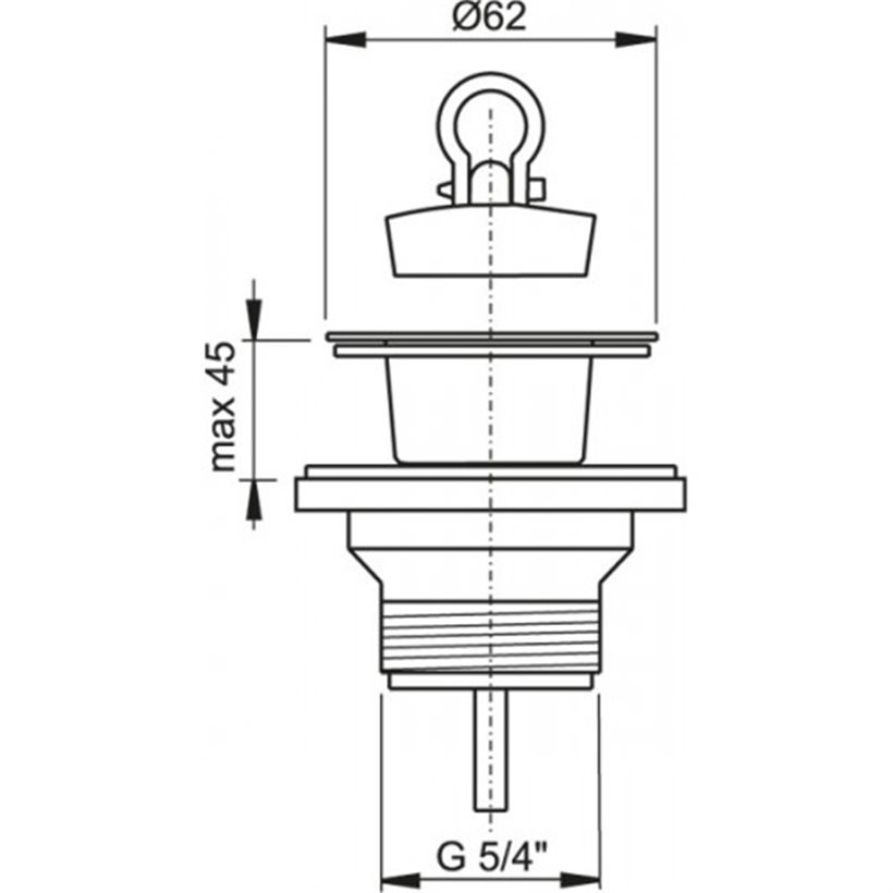 Донный клапан для сифона AlcaPlast   A32 - 1